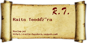 Raits Teodóra névjegykártya
